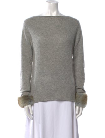 Dennis Basso Cashmere Bateau Neckline Sweater