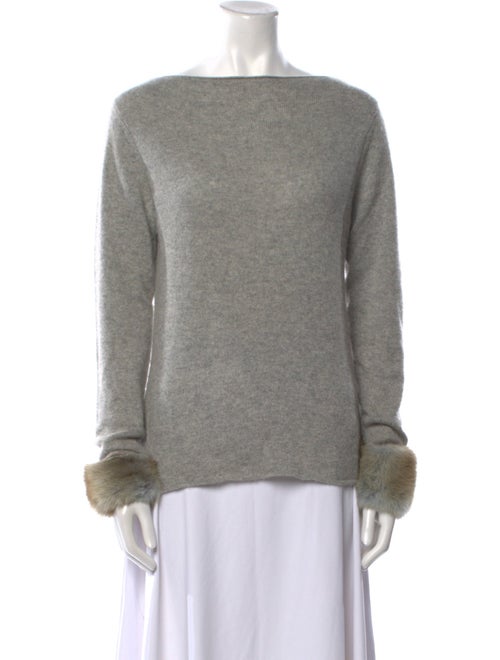 Dennis Basso Cashmere Bateau Neckline Sweater