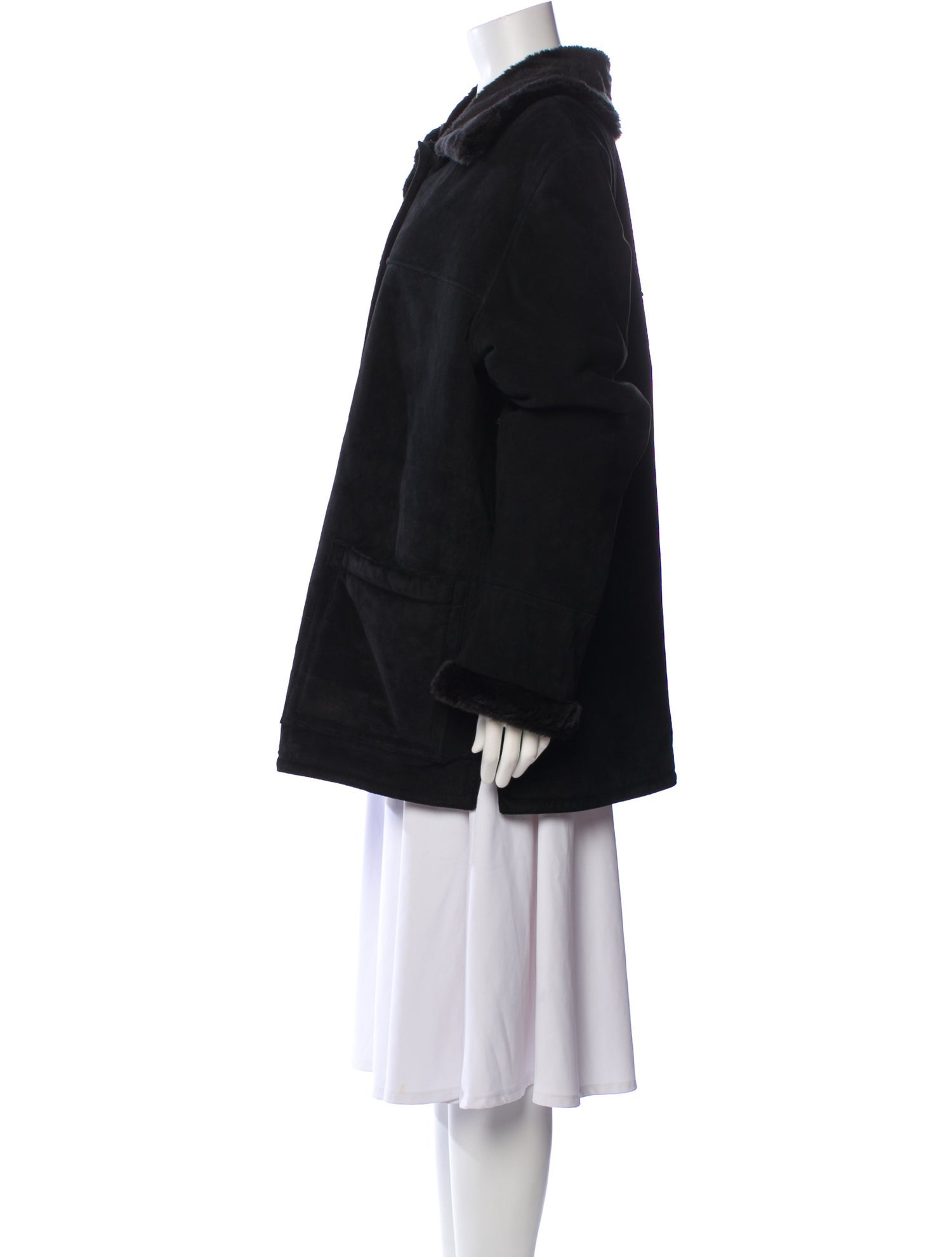 Dennis Basso Leather Faux Fur Jacket