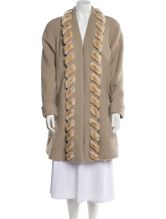 Dennis Basso Wool Faux Fur Coat