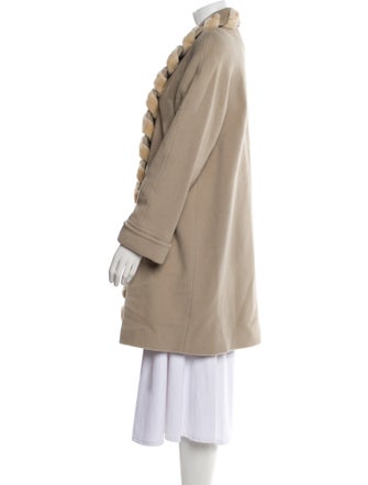 Dennis Basso Wool Faux Fur Coat