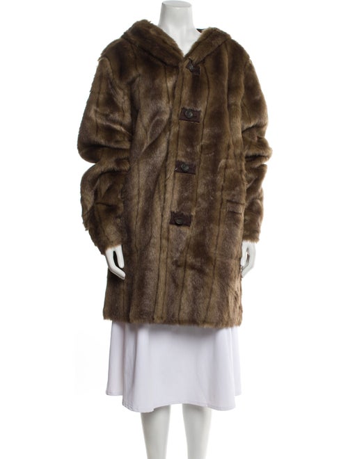 Dennis Basso Printed Faux Fur Coat