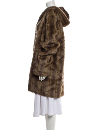 Dennis Basso Printed Faux Fur Coat
