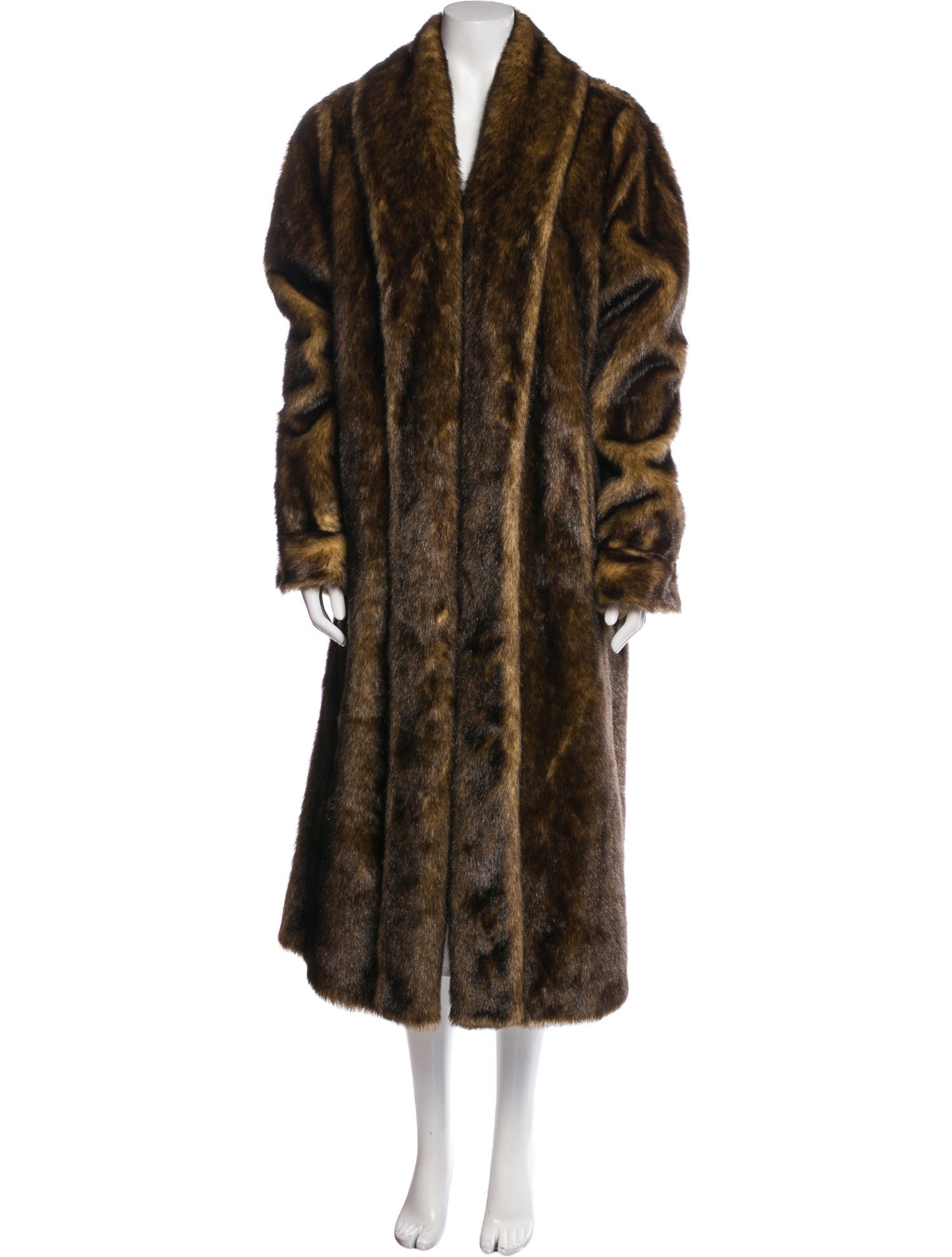Dennis Basso Animal Print Faux Fur Coat