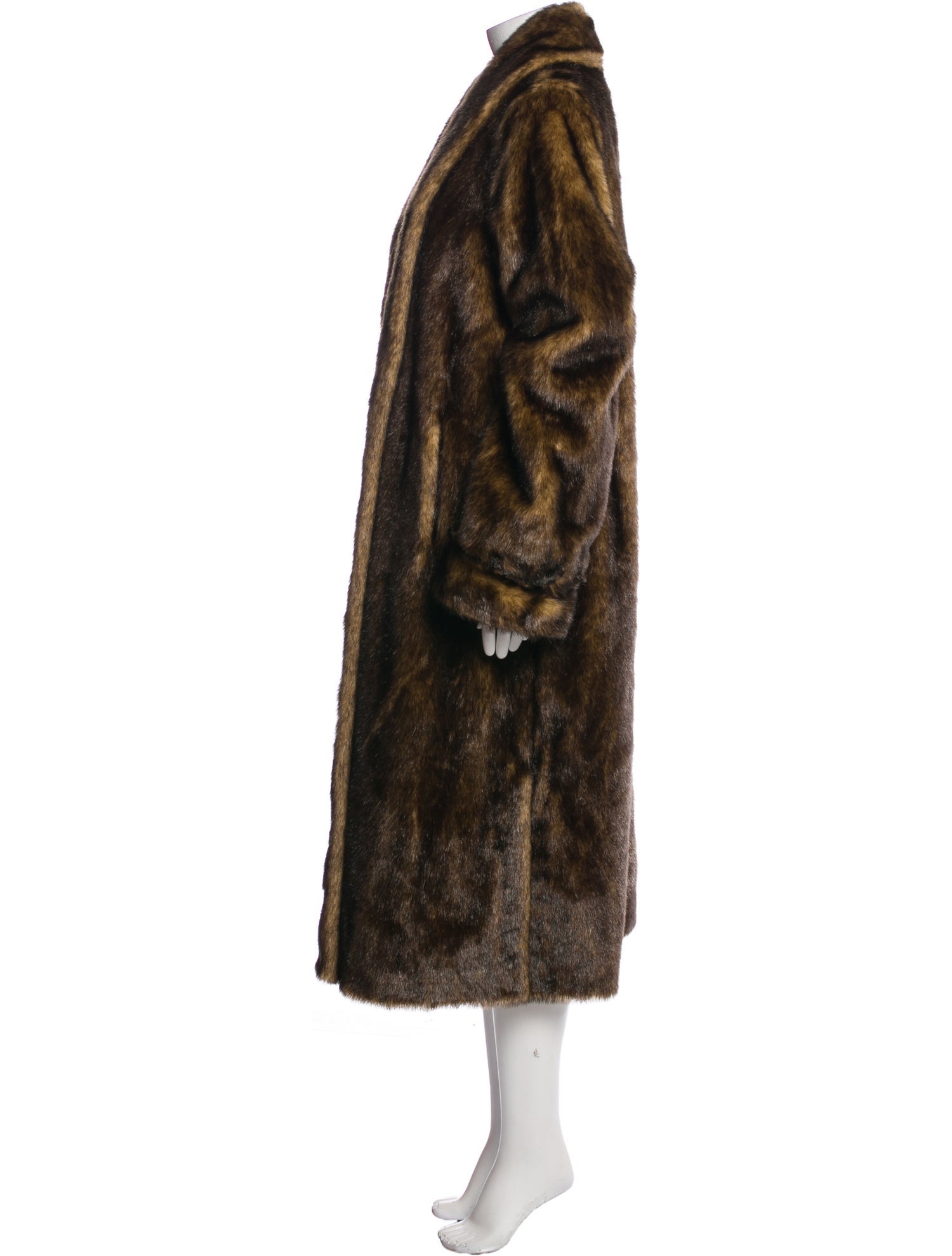 Dennis Basso Animal Print Faux Fur Coat