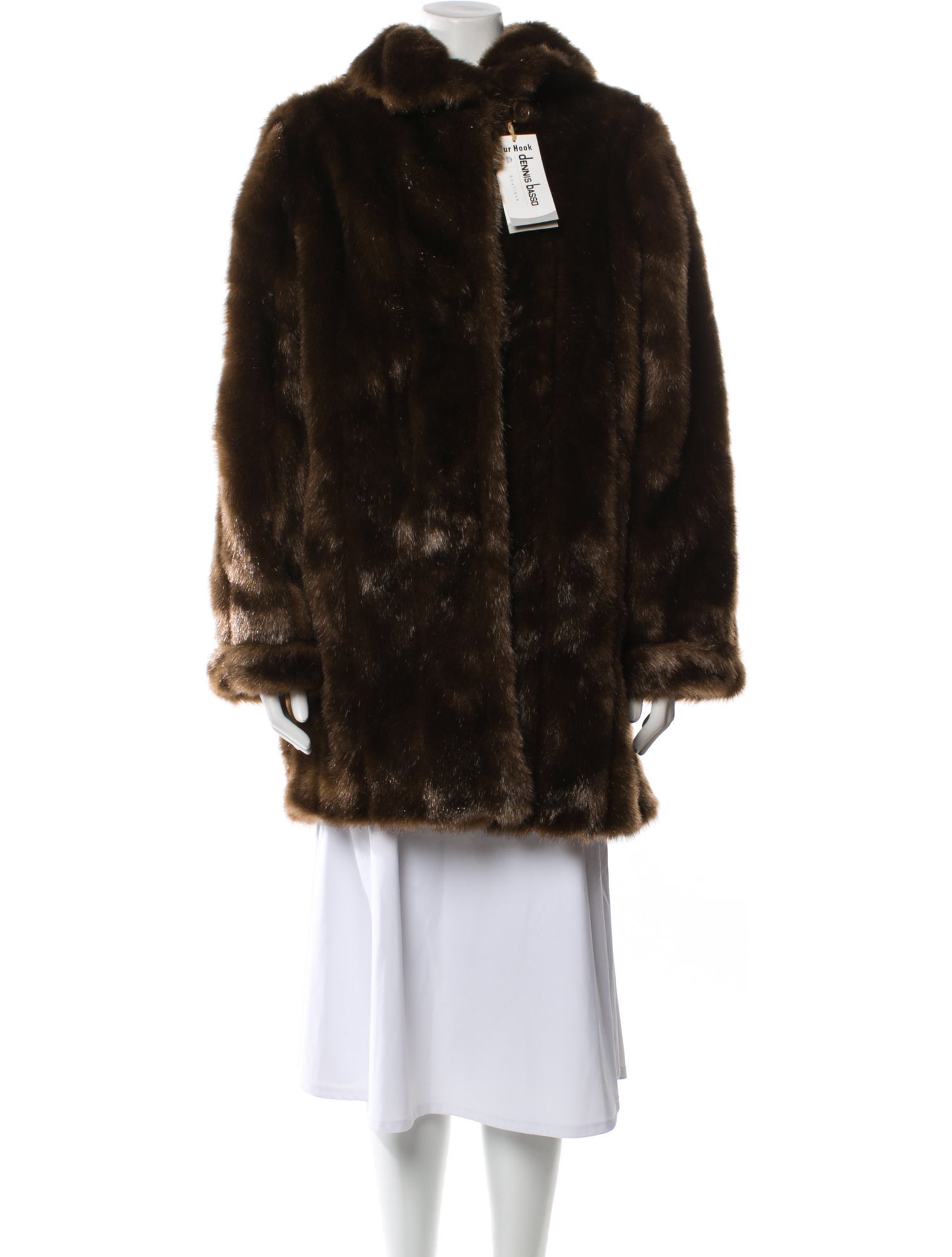 Dennis Basso Faux Fur Faux Fur Coat w/ Tags