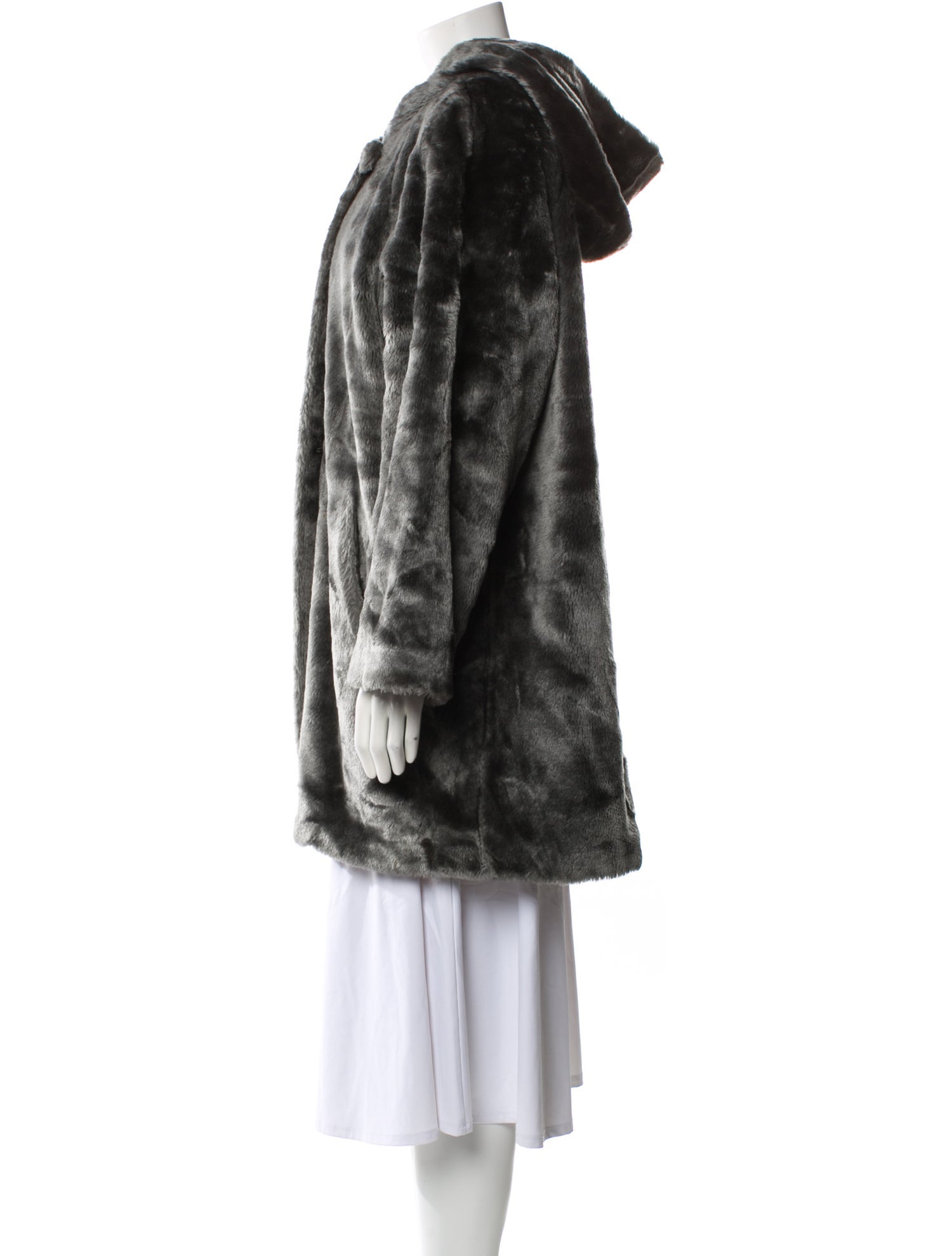 Dennis Basso Faux Fur Printed Faux Fur Coat