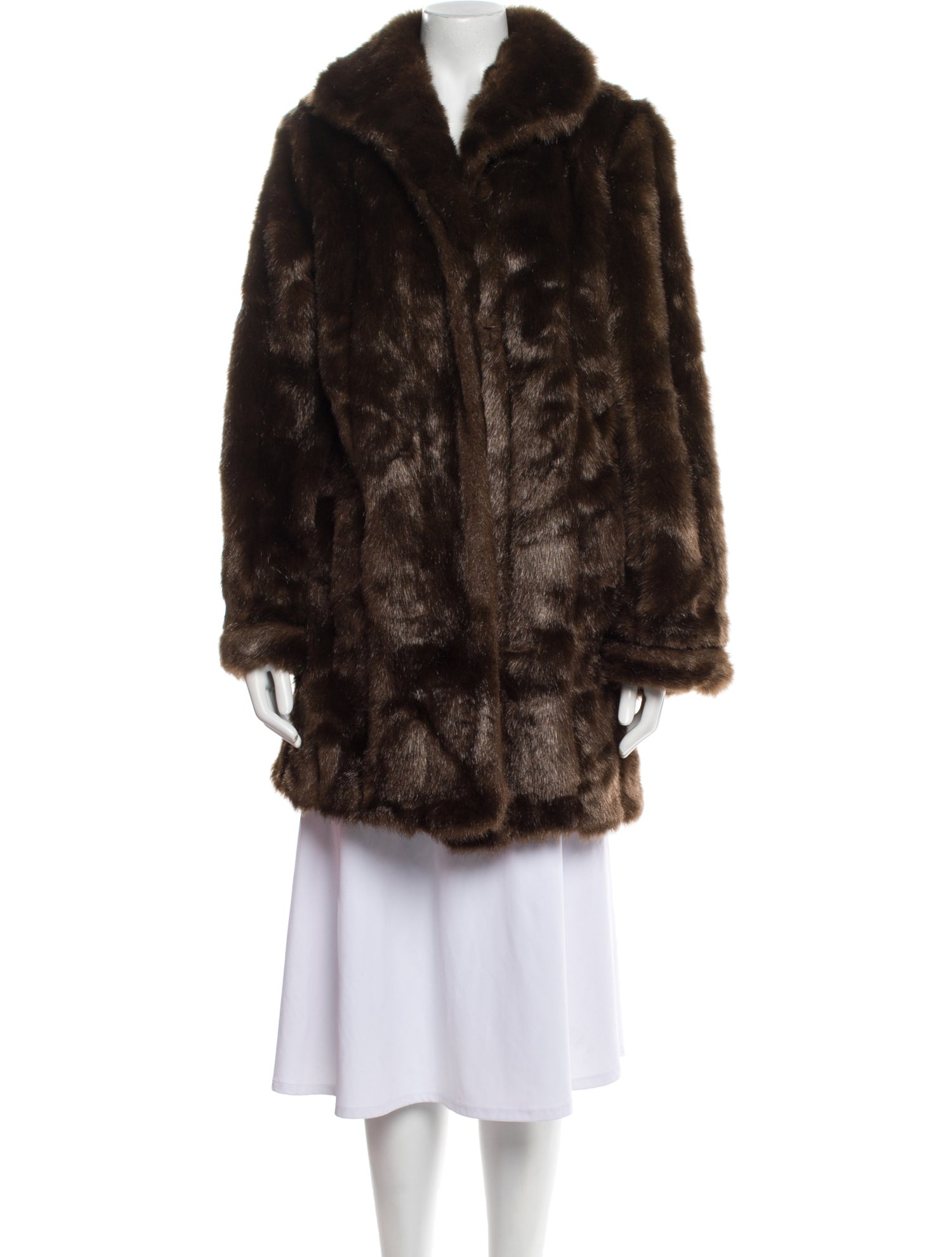 Dennis Basso Faux Fur Faux Fur Coat