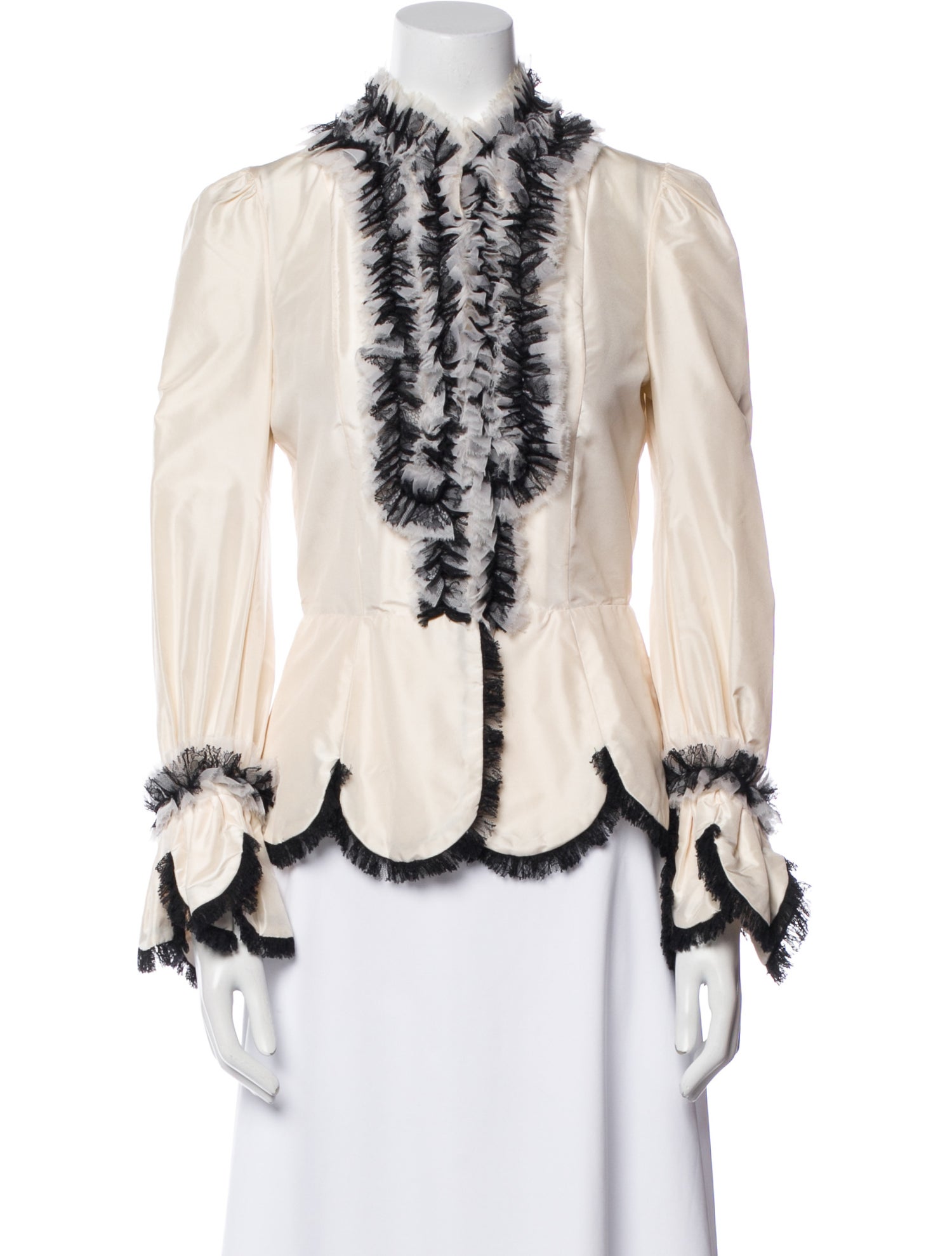 Dennis Basso Colorblock Pattern Evening Jacket