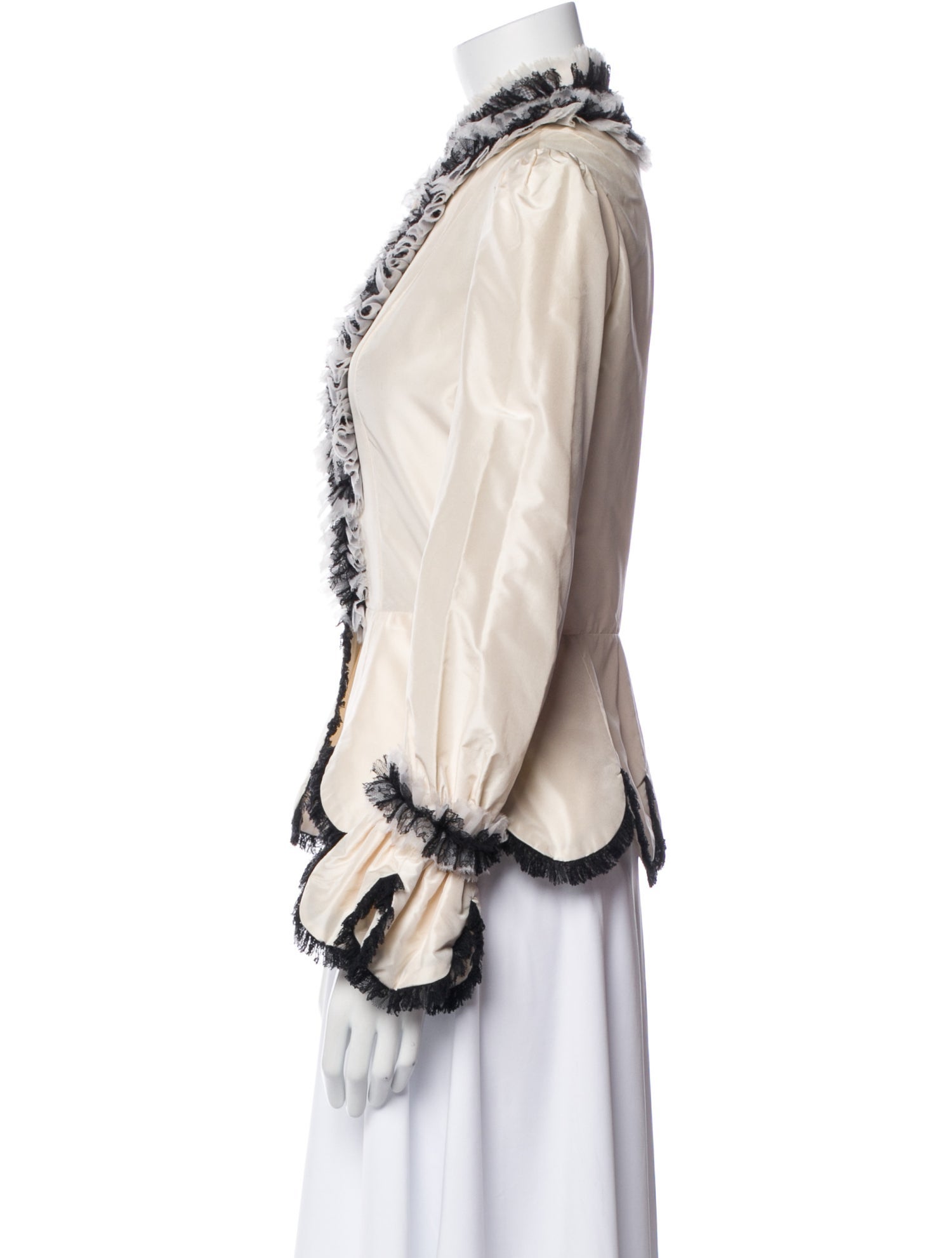 Dennis Basso Colorblock Pattern Evening Jacket