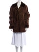 Dennis Basso Leather Faux Fur Coat