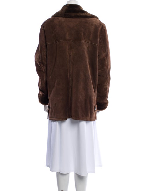 Dennis Basso Leather Faux Fur Coat