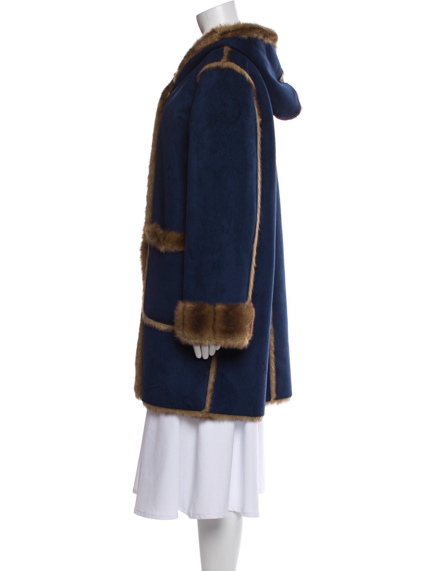 Dennis Basso Suede Faux Fur Coat