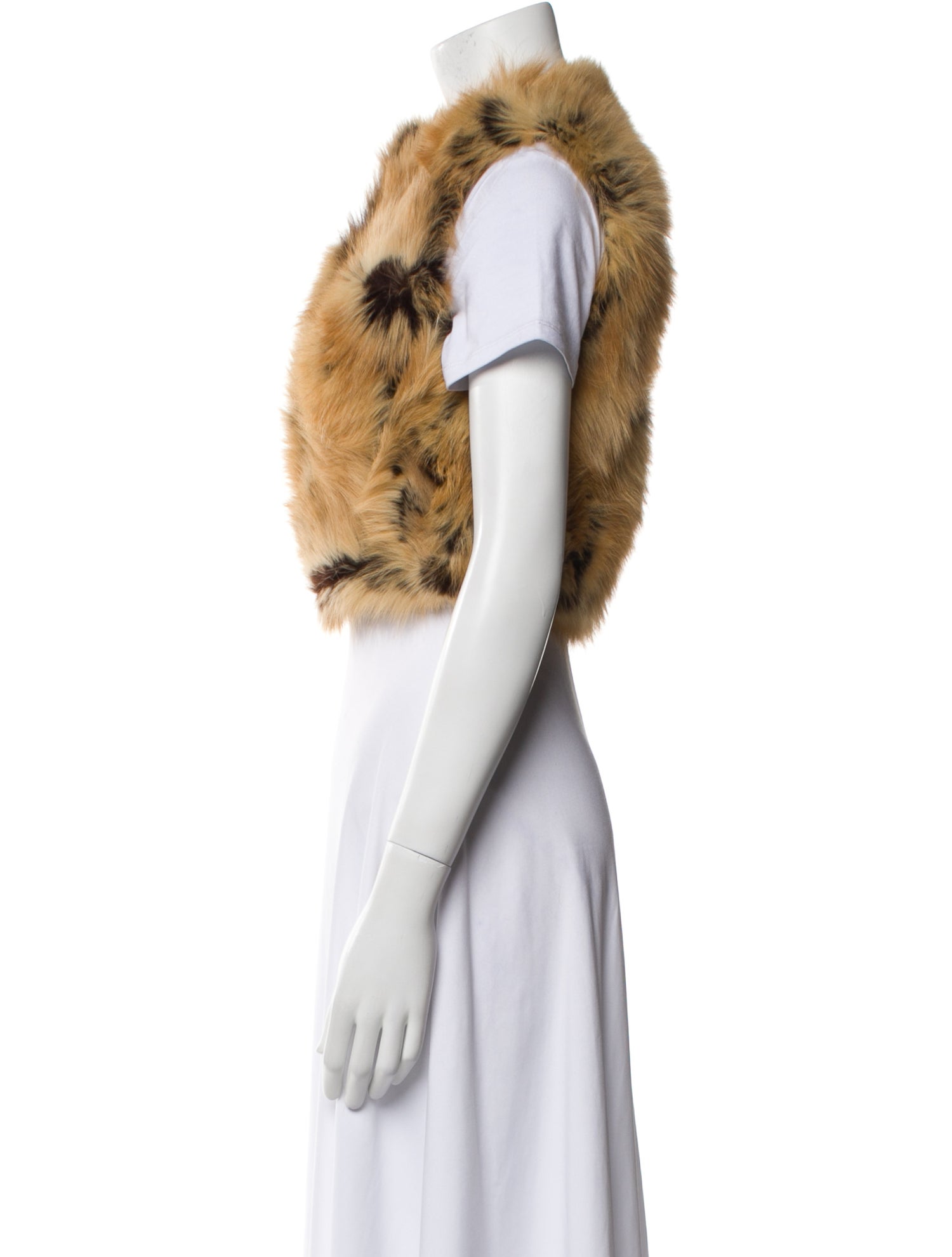 Dennis Basso Colorblock Pattern Fur Jacket