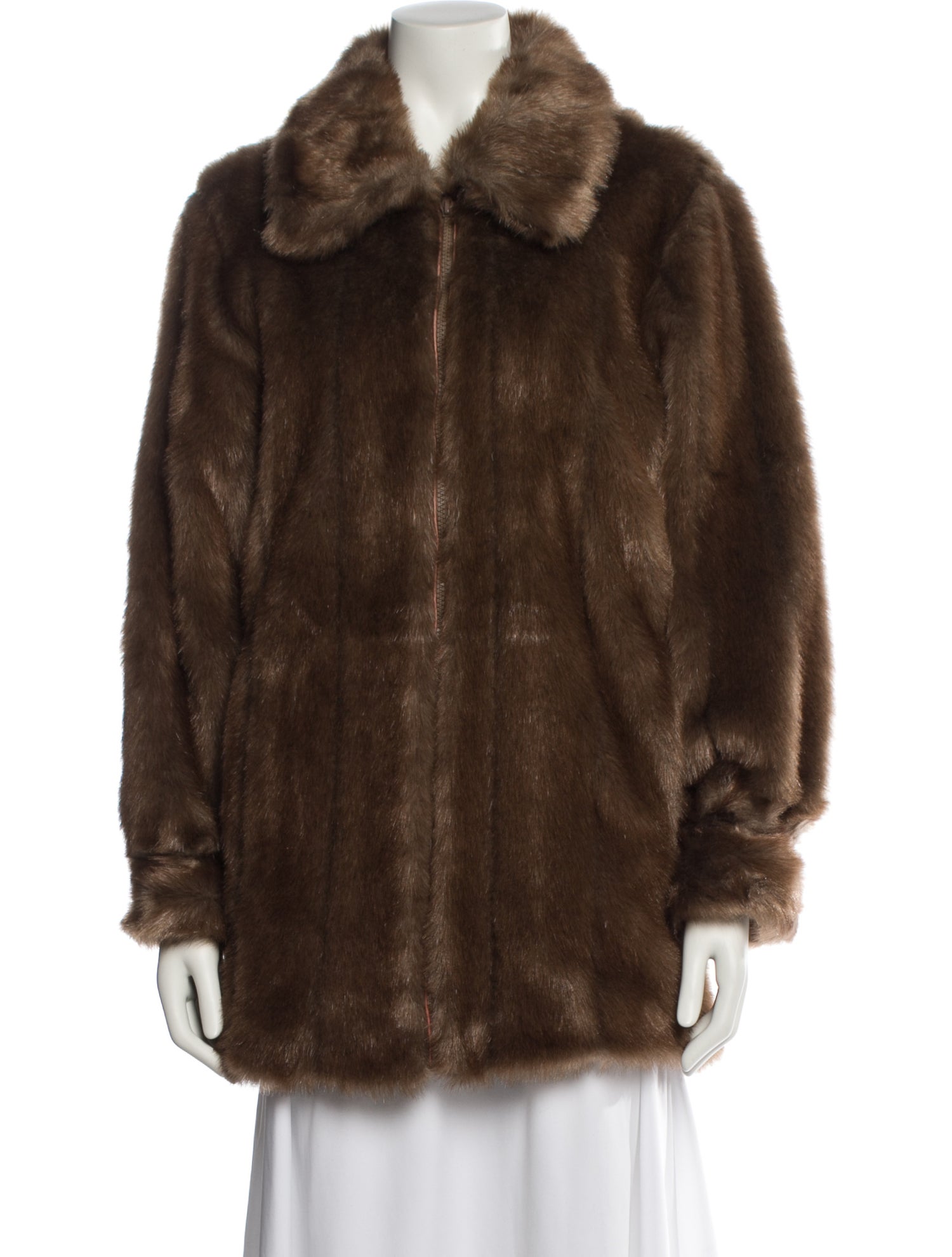 Dennis Basso Faux Fur Faux Fur Coat