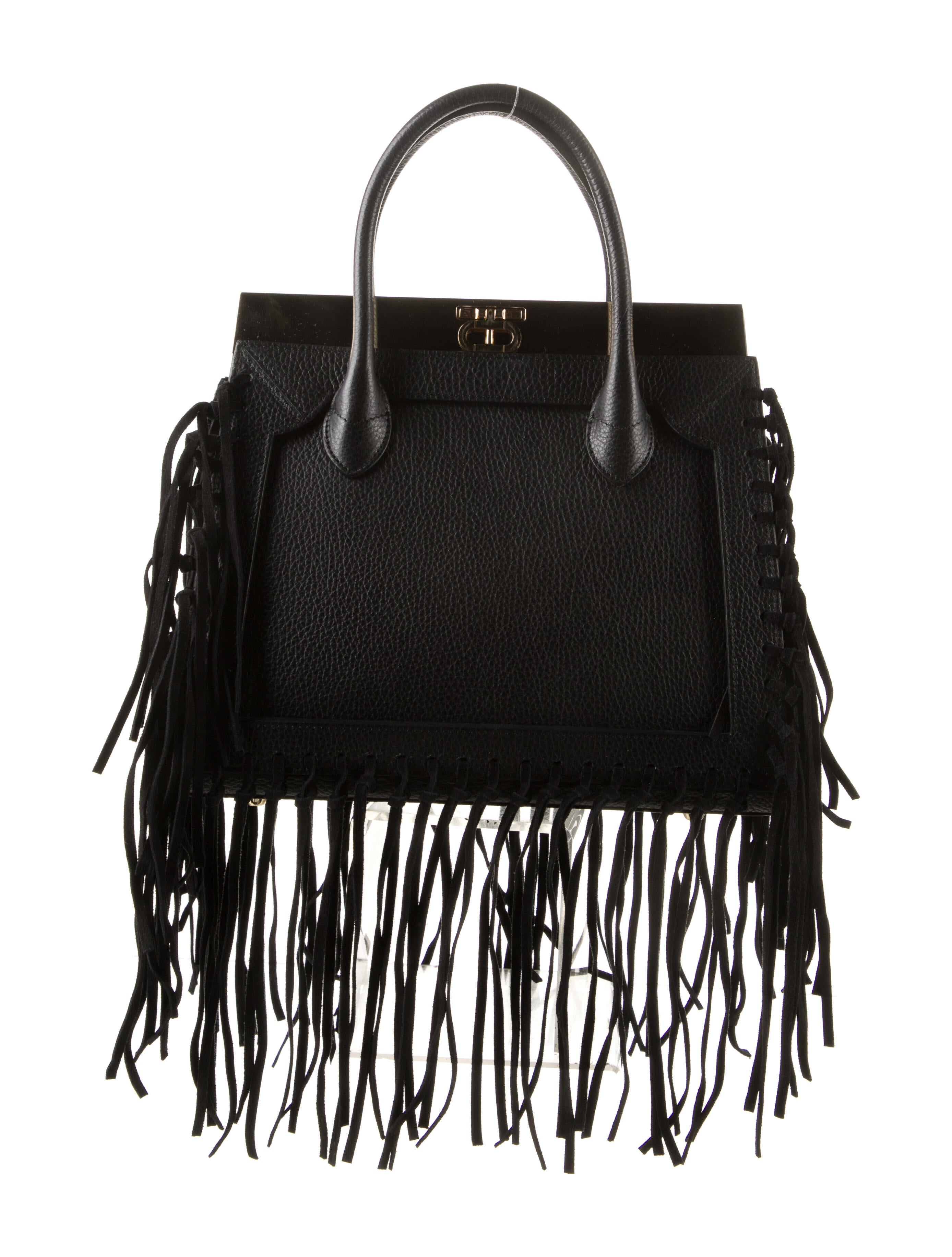 Etro Textured Leather Fringe Handle Bag Purple Handle Bags, Handbags