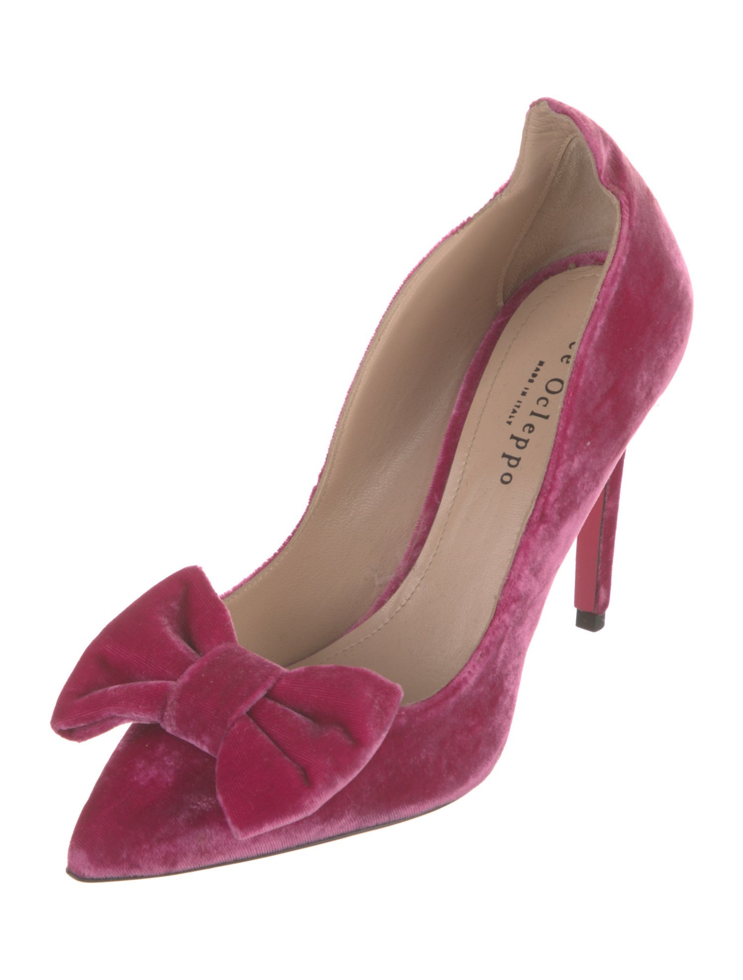 Dee Ocleppo Velvet Bow Accents Pumps
