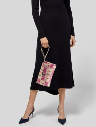 Dee Ocleppo Embossed Leather Clutch