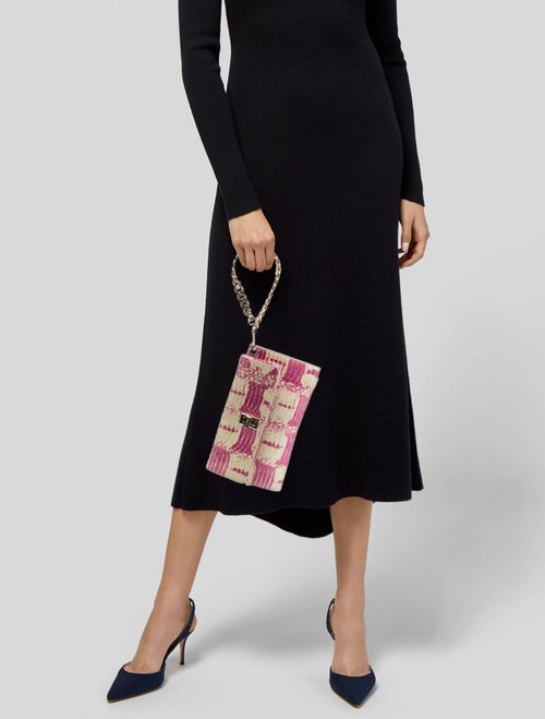 Dee Ocleppo Embossed Leather Clutch