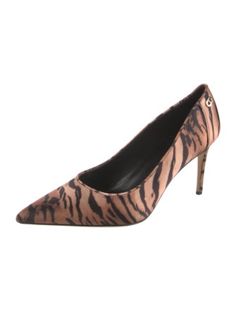 Dee Ocleppo Satin Animal Print Pumps