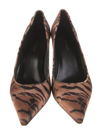 Dee Ocleppo Satin Animal Print Pumps