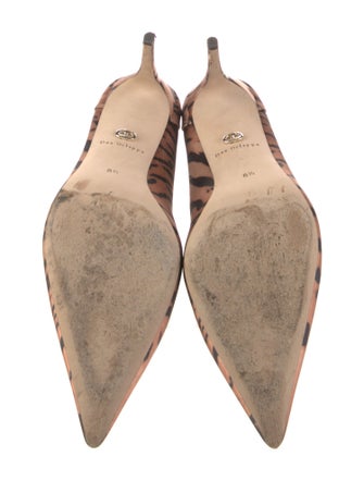 Dee Ocleppo Satin Animal Print Pumps