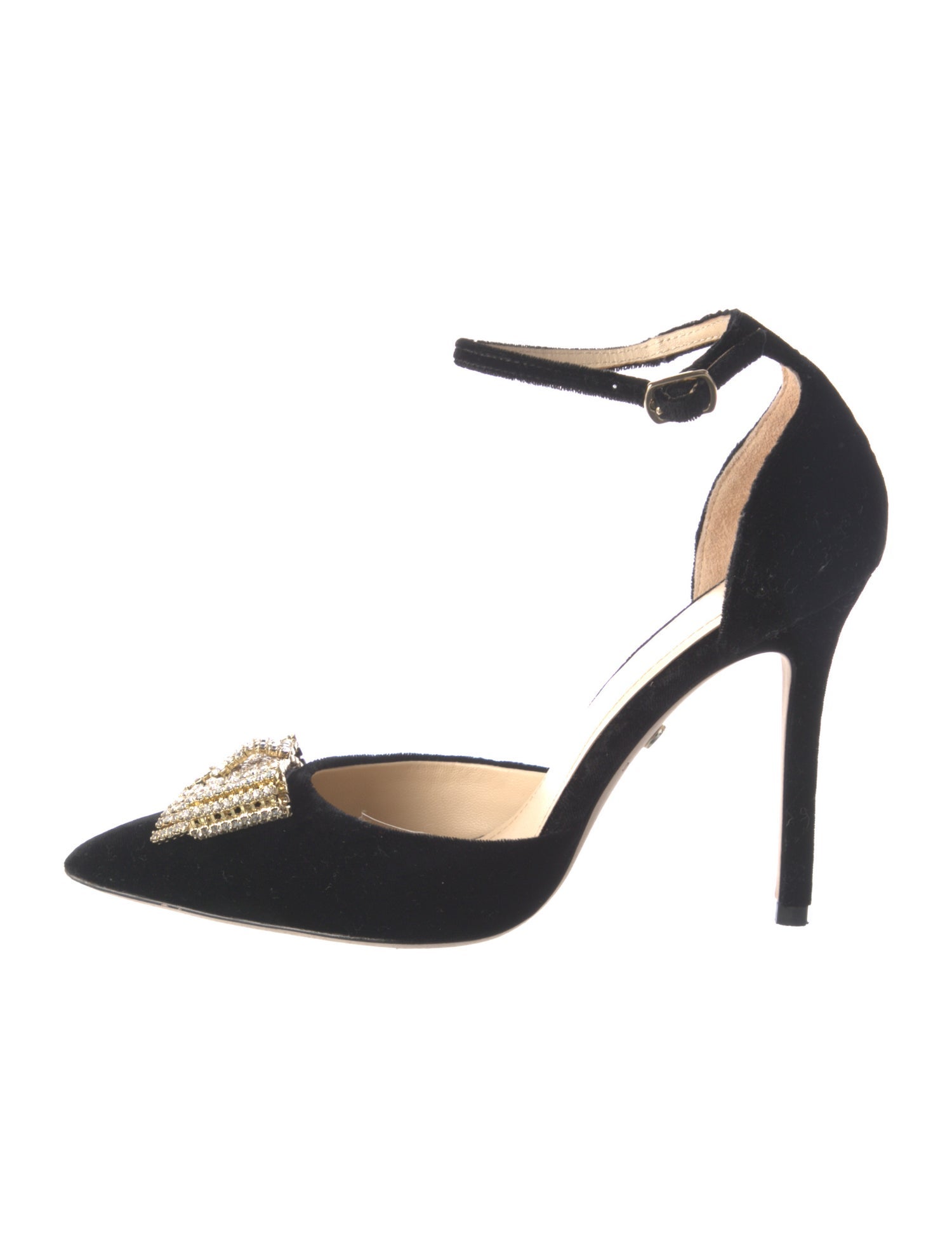 Dee Ocleppo Satin Crystal Embellishments D'Orsay Pumps