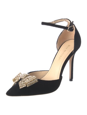 Dee Ocleppo Satin Crystal Embellishments D'Orsay Pumps
