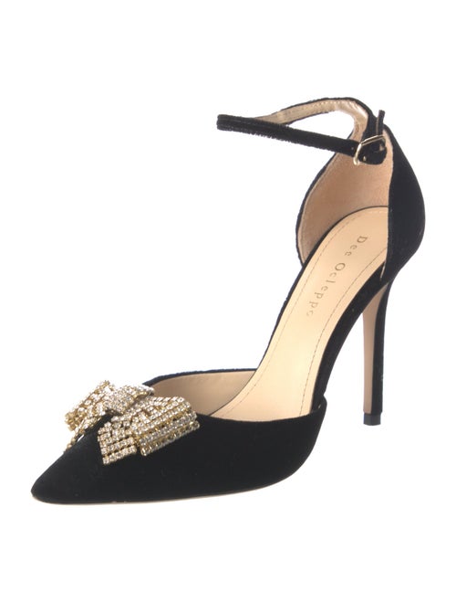 Dee Ocleppo Satin Crystal Embellishments D'Orsay Pumps