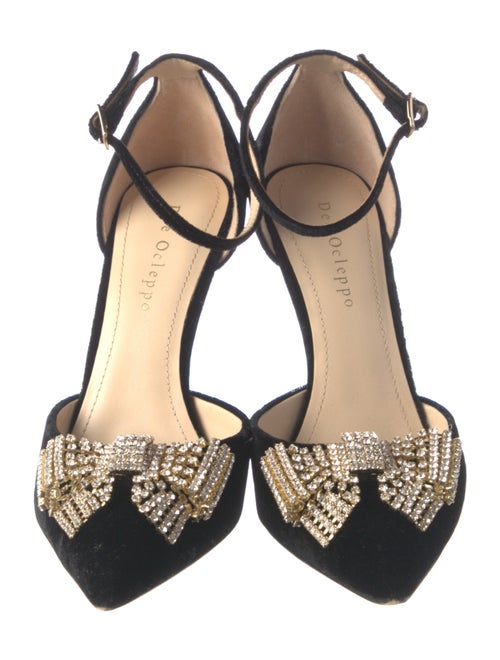 Dee Ocleppo Satin Crystal Embellishments D'Orsay Pumps
