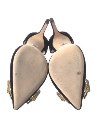 Dee Ocleppo Satin Crystal Embellishments D'Orsay Pumps