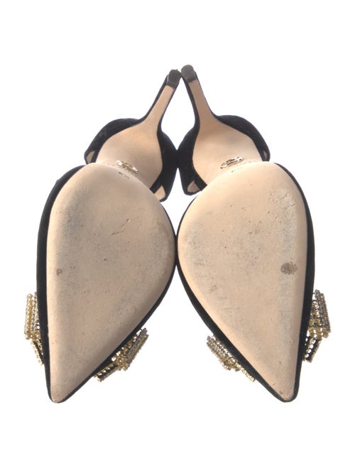 Dee Ocleppo Satin Crystal Embellishments D'Orsay Pumps