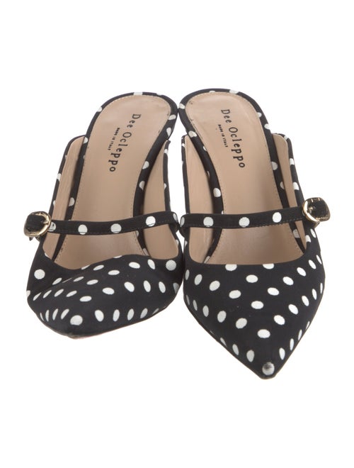 Dee Ocleppo Polka Dot Print Grosgrain Trim Mules
