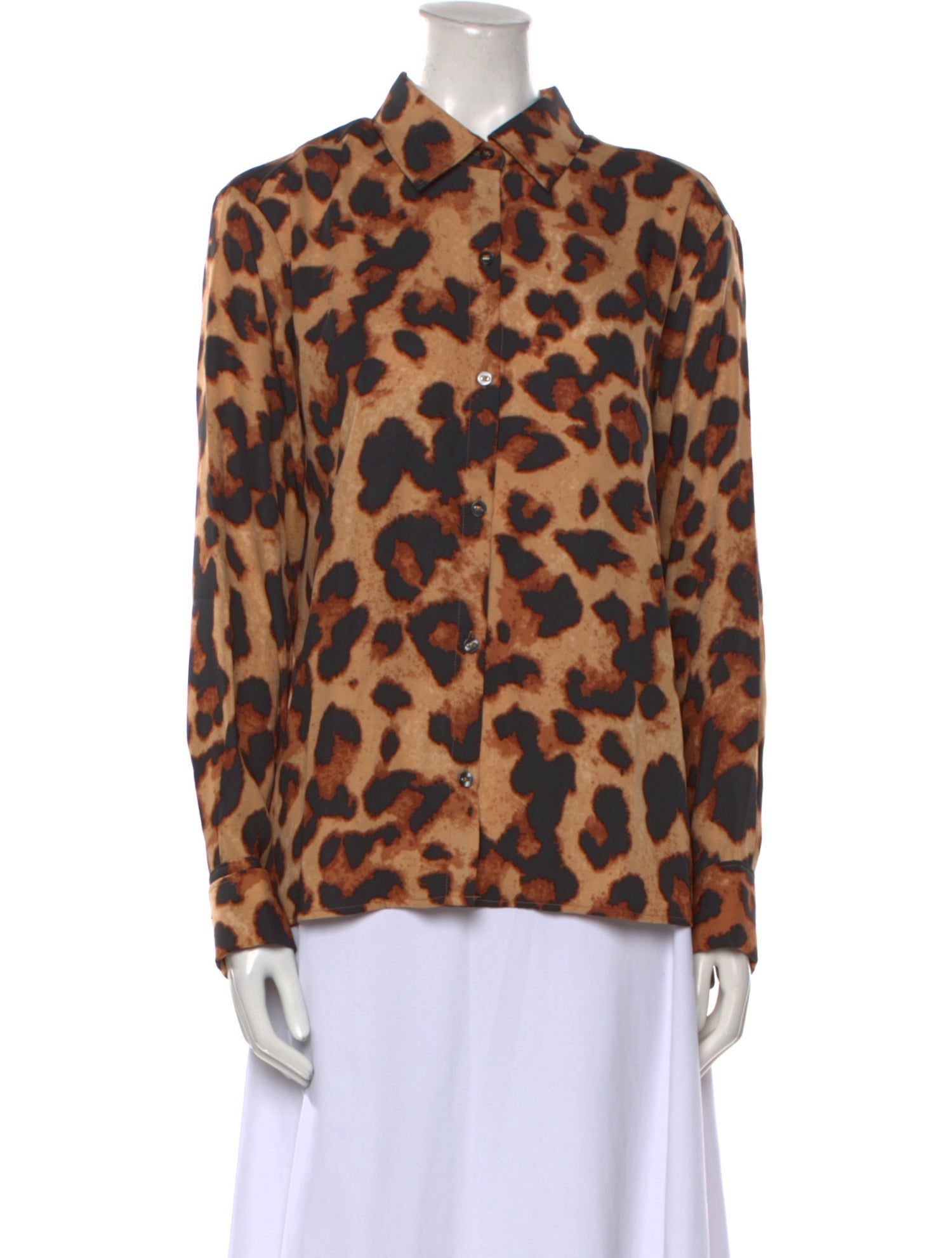 Dee Ocleppo Animal Print Long Sleeve Button-Up Top w/ Tags