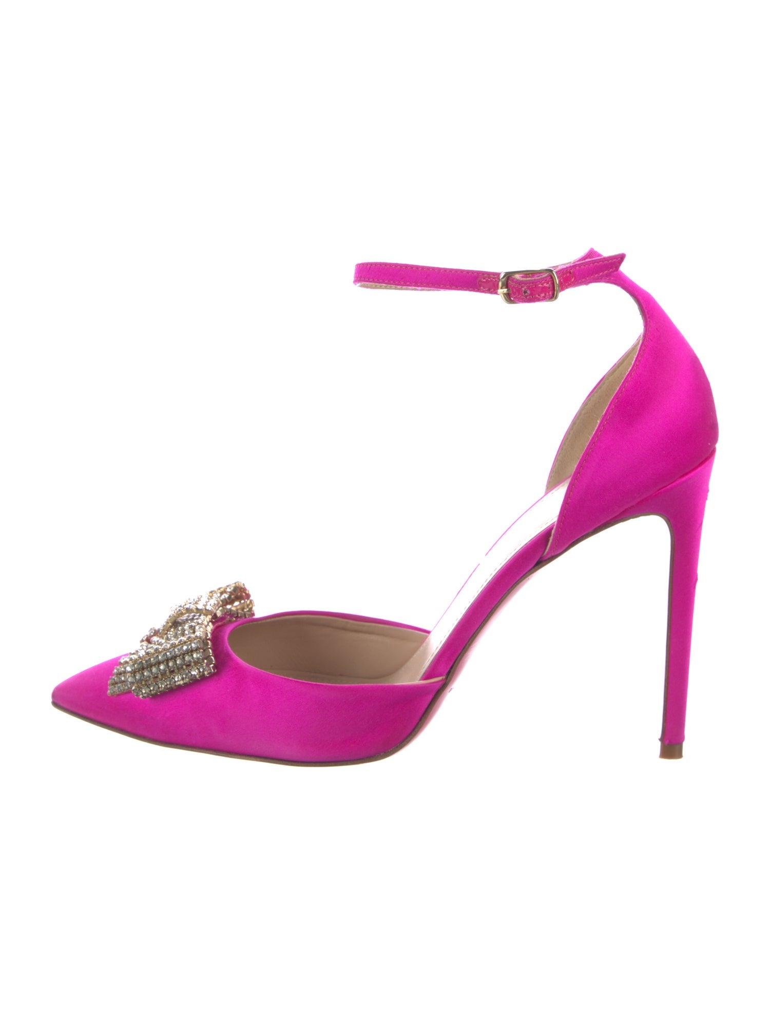 Dee Ocleppo Satin Bow Accents D'Orsay Pumps