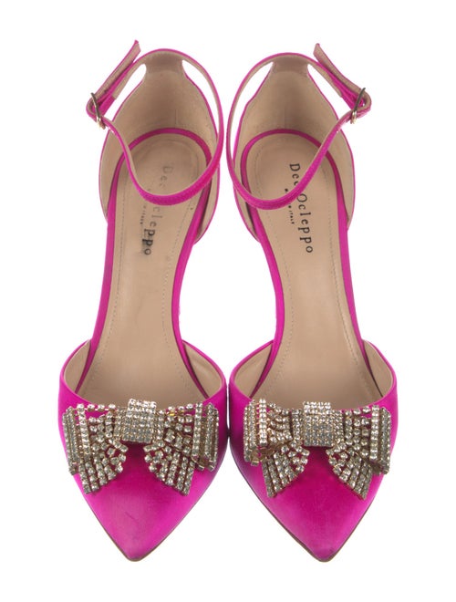 Dee Ocleppo Satin Bow Accents D'Orsay Pumps