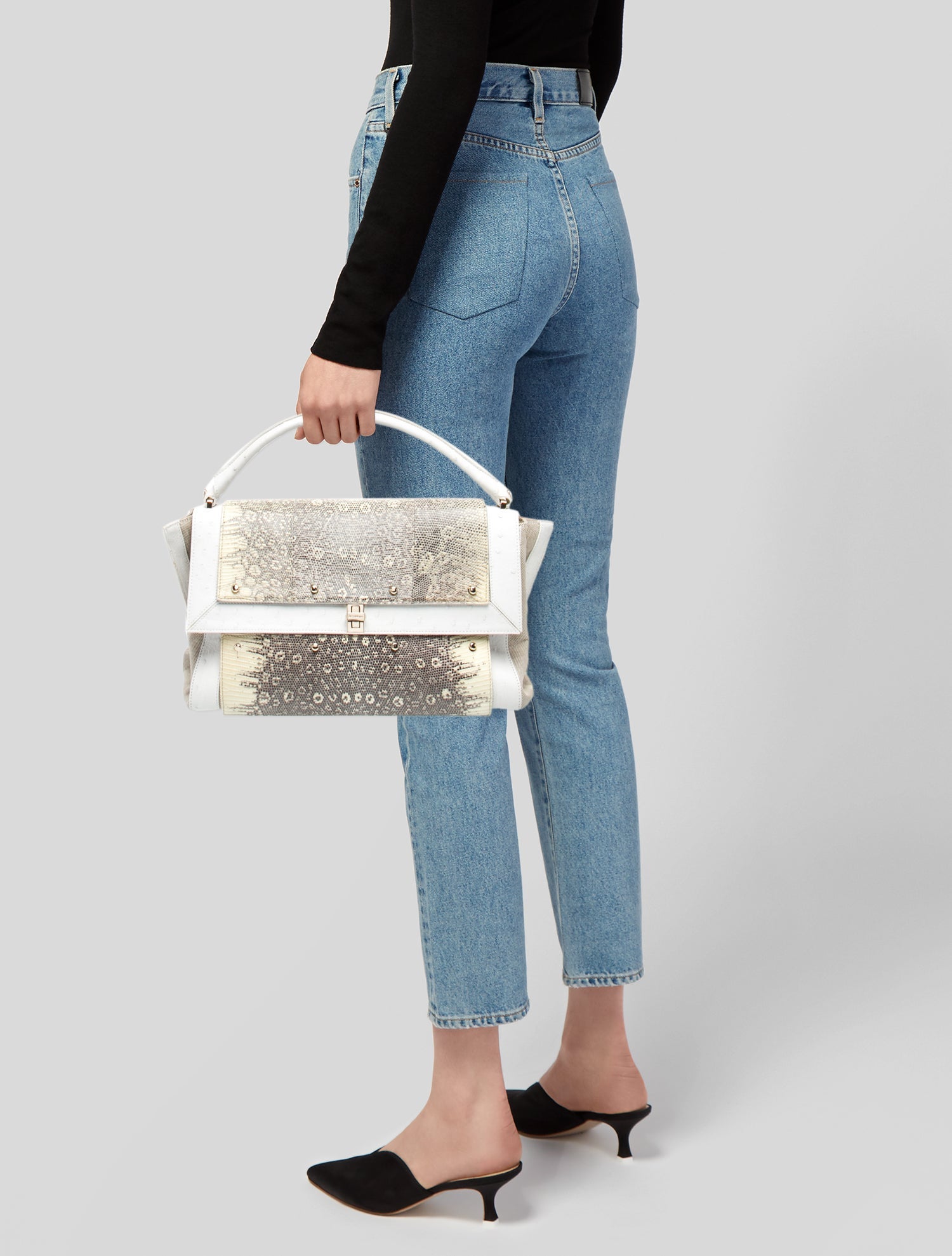 Dee Ocleppo Ostrich Top Handle Bag