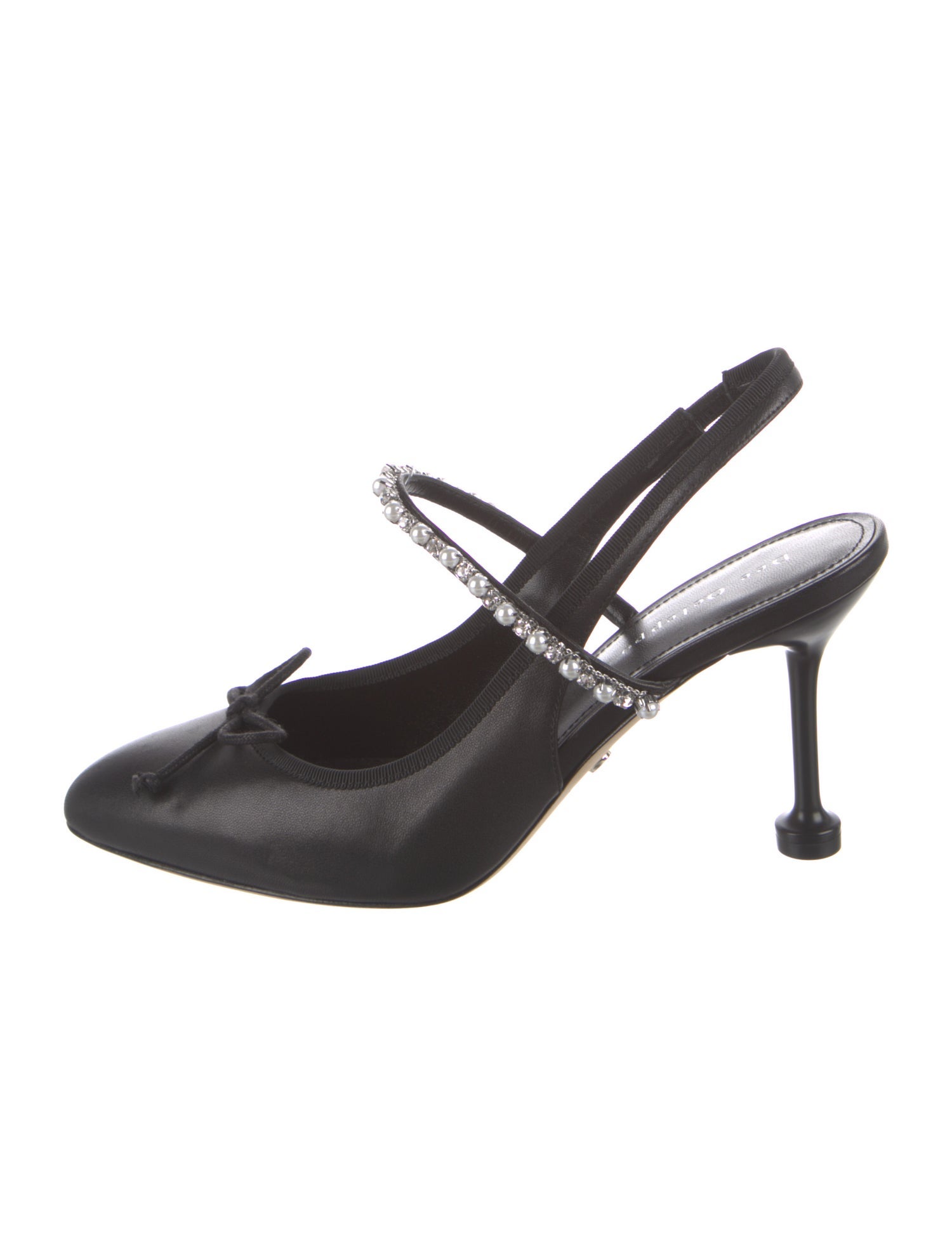 Dee Ocleppo Leather Bow Accents Slingback Pumps