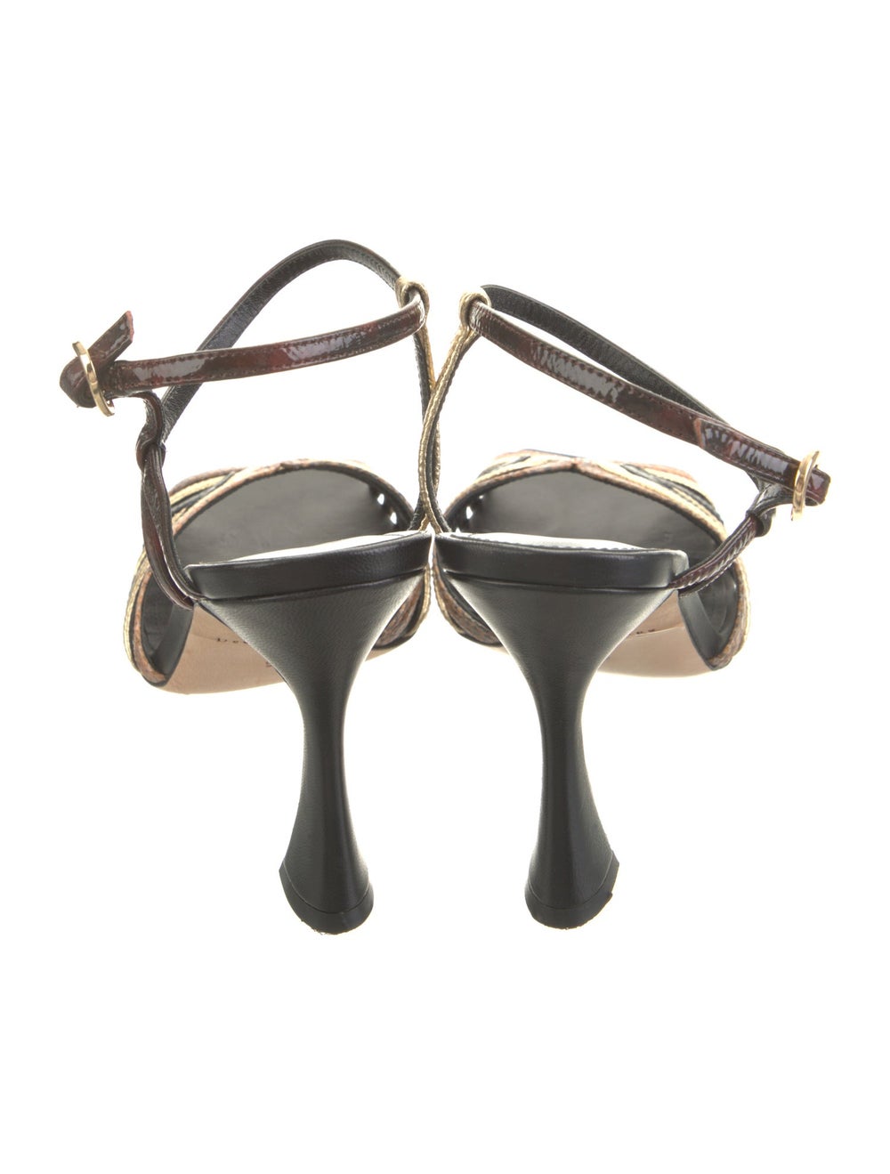 Dee Ocleppo Leather Colorblock Pattern Sandals - image 4