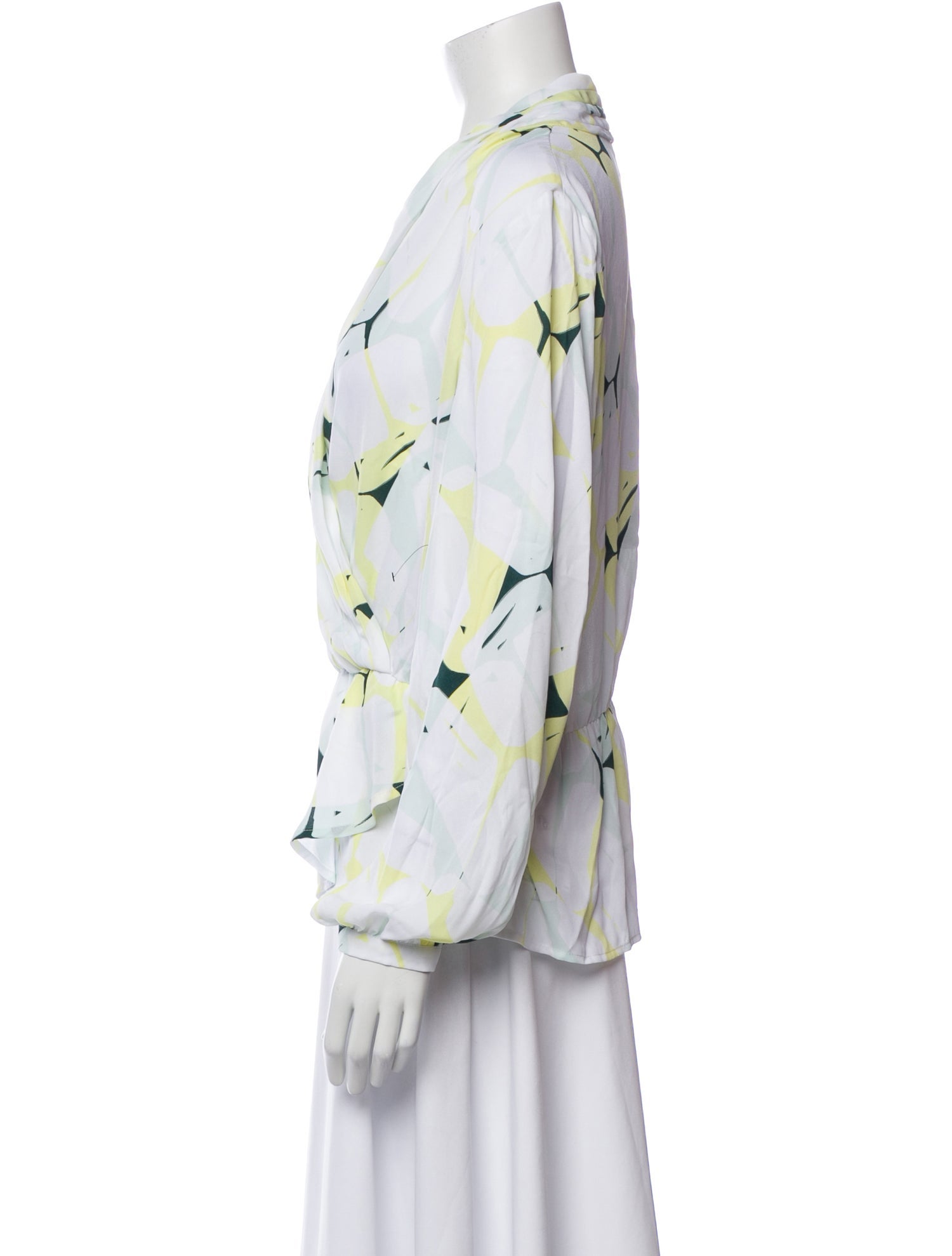 Dee Ocleppo Printed V-Neck Blouse w/ Tags