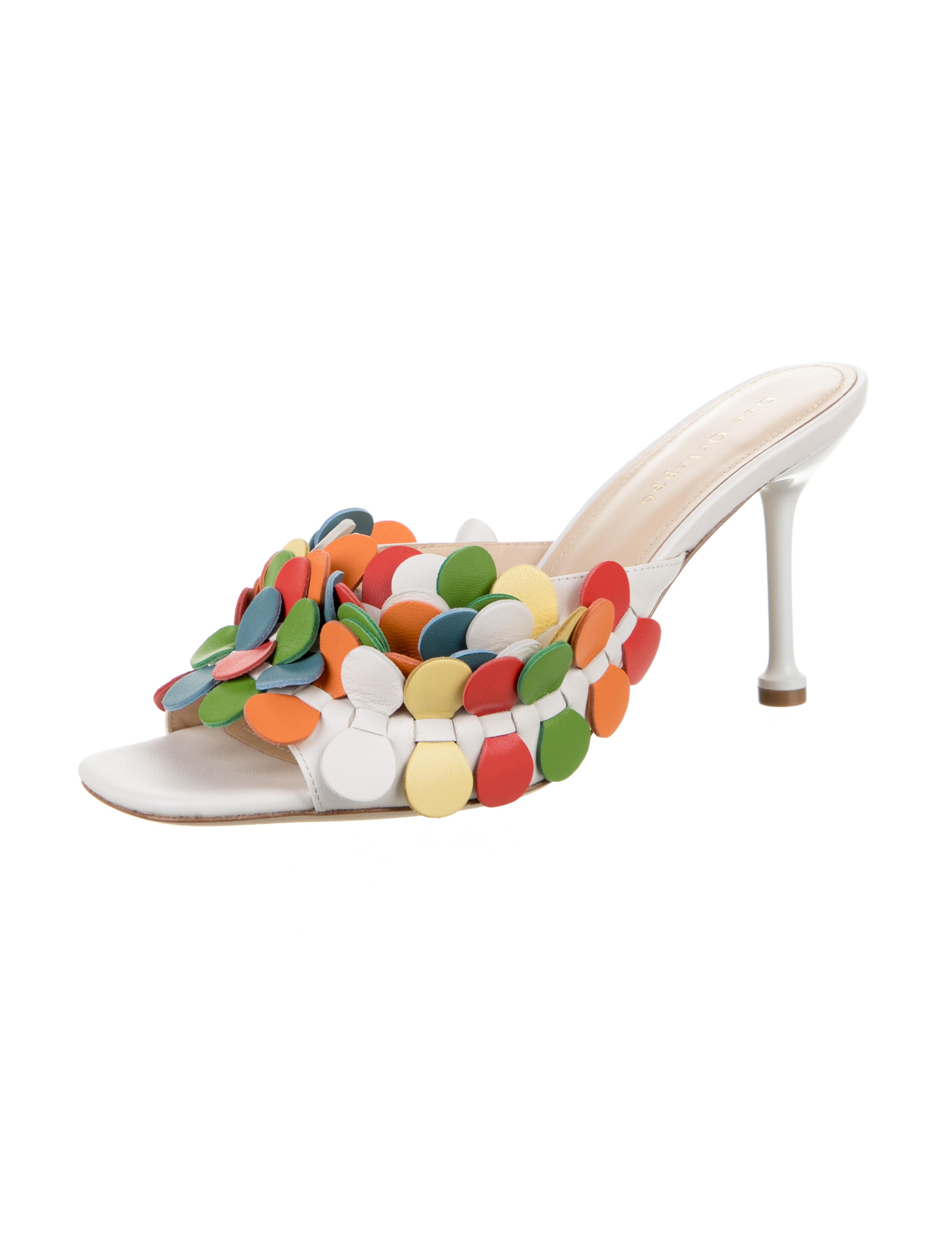 Dee Ocleppo Leather Polka Dot Print Slides