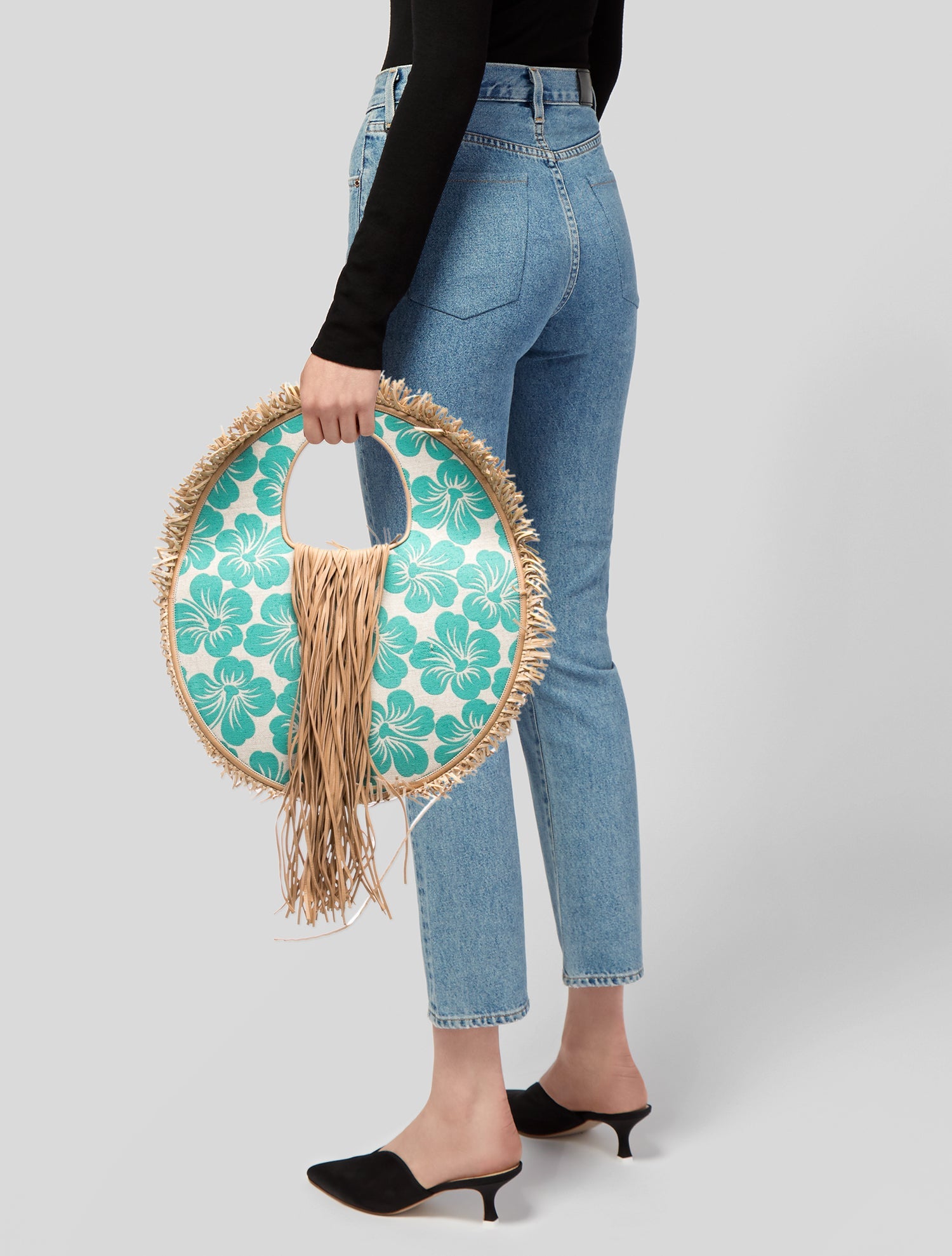 Dee Ocleppo Raffia Top Handle Bag