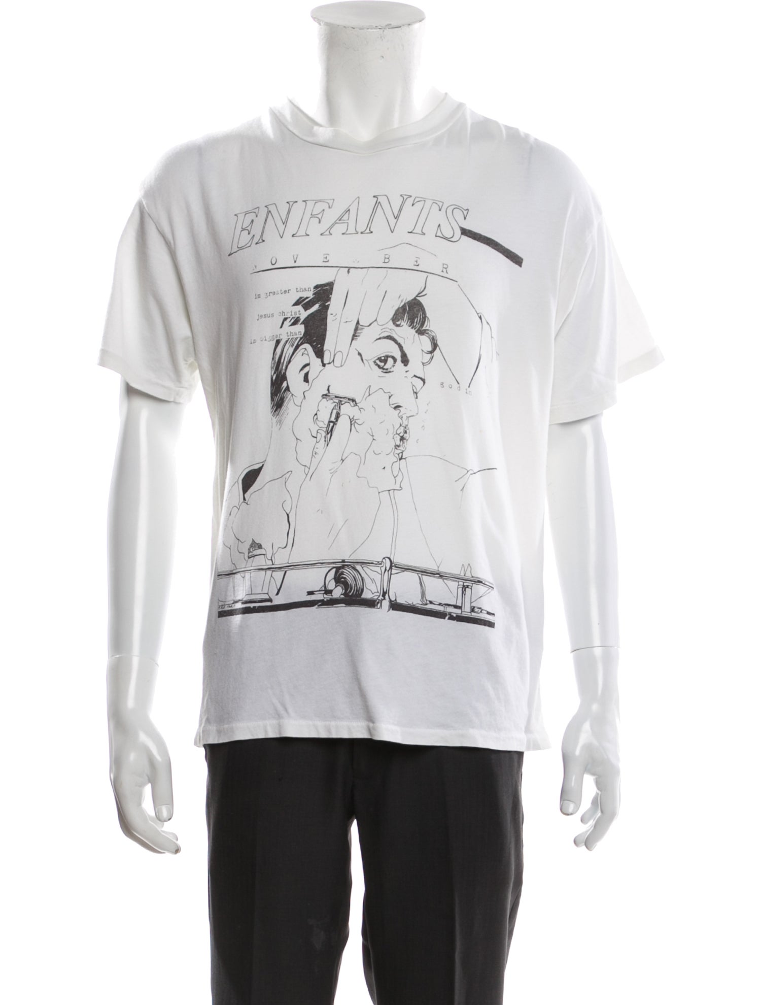 Enfants Riches Déprimés Graphic Print Crew Neck T-Shirt - Neutrals