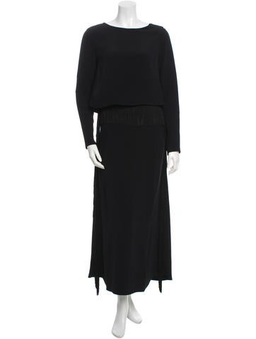 Derek Lam Fringe-Trimmed Long Sleeve Gown w/ Tags