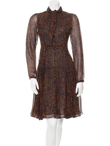 Derek Lam Silk Long Sleeve Dress