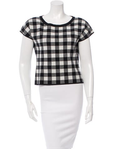 Derek Lam Gingham Knit Top