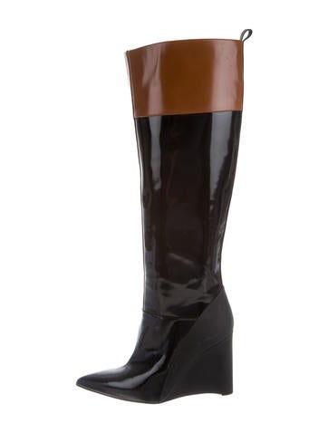 Derek Lam Patent Leather Pointed-Toe Boots