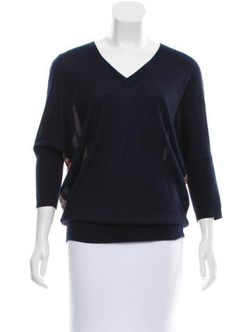 Derek Lam Cashmere & Silk-Blend Contrast Sweater