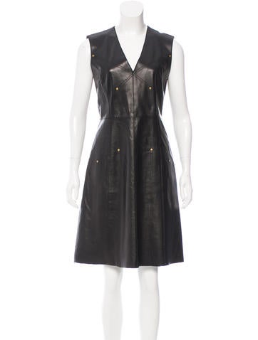 Derek Lam Leather Sleeveless Dress
