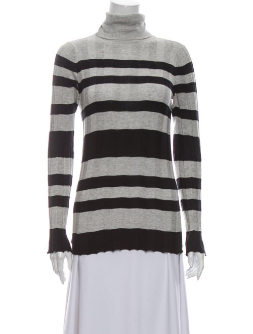 Derek Lam Striped Turtleneck Sweater Grey